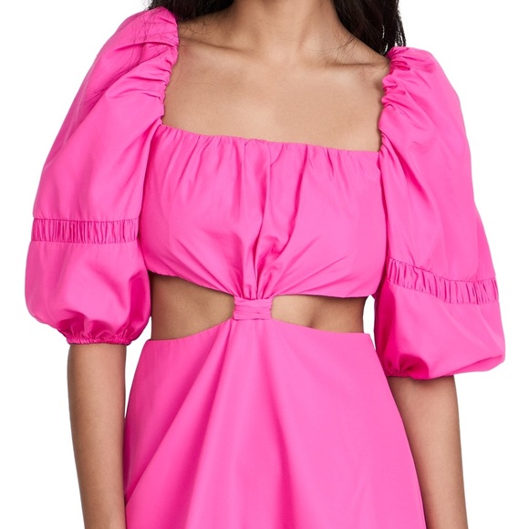Alexis Bertana Mini Dress Magenta Cutout Puff Sleeve Small Perfect Condition - Picture 3 of 9